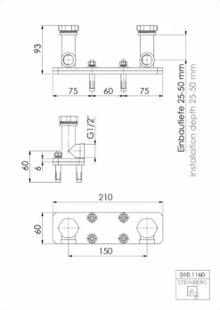 Steinberg Einbaukörper 1/2'' Für Freistehende Wanne/Brause-Armatur 0101160 -Bad Zubehörgeschäft 010 1160 tz 1280x1280