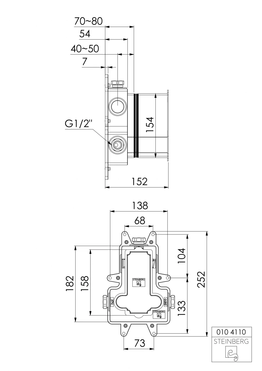 Steinberg UP Unterputzkörper Für Thermostat Mit Mengen- Und Temperaturregulierung 0104110 4 Steinberg UP Unterputzkörper Für Thermostat Mit Mengen- Und Temperaturregulierung 0104110 – Bild 4