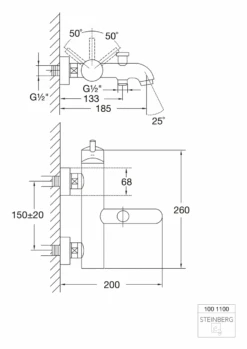Steinberg Serie 100 Wanne/Brause-Einhebelmischbatterie 1/2'', 1001100 Chrom 5 Steinberg Serie 100 Wanne/Brause-Einhebelmischbatterie 1/2'', 1001100 Chrom -Bad Zubehörgeschäft 100 1100 tz 1280x1280