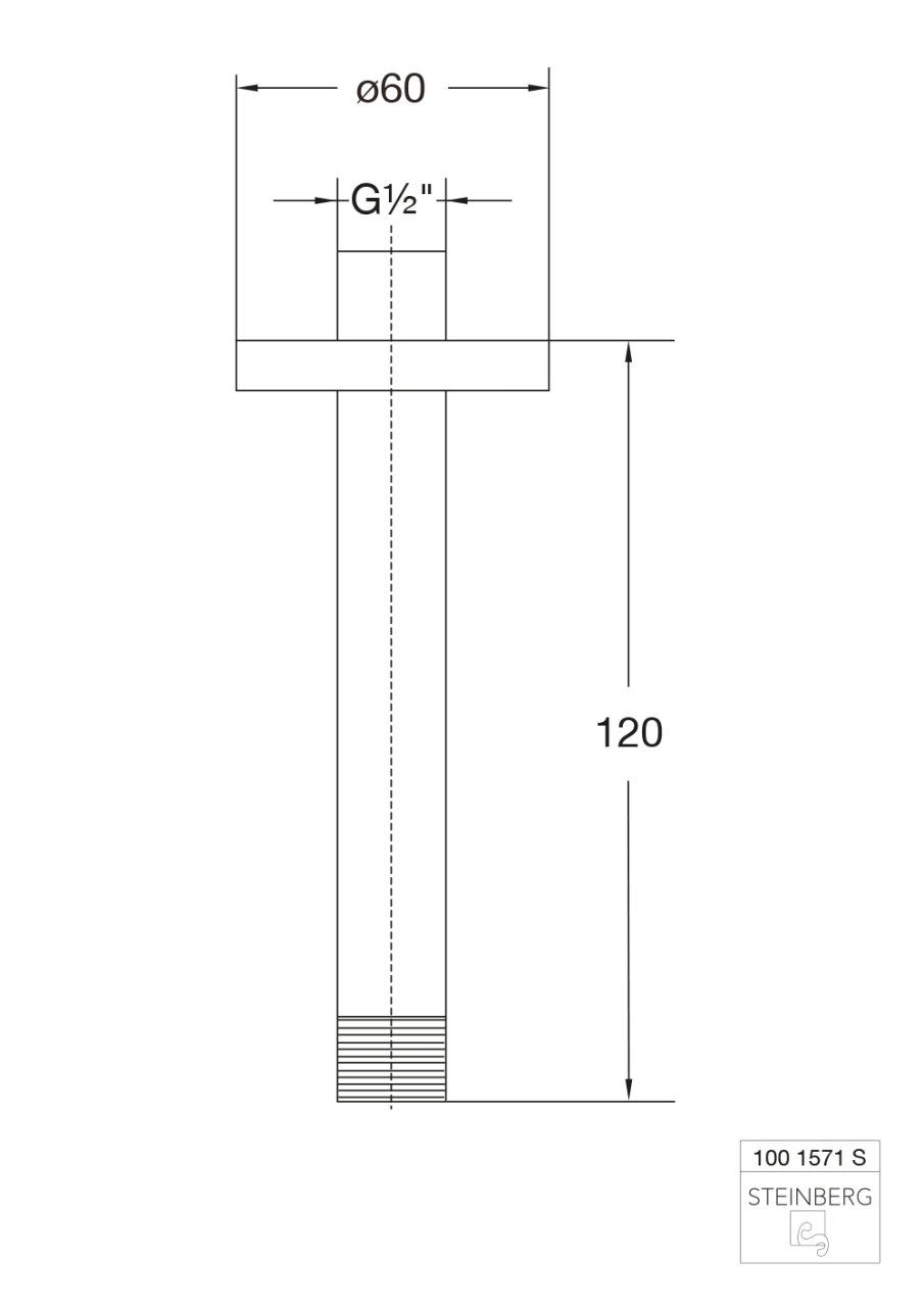 Steinberg Brausearm-Deckenmontage 120 Mm, Matt Black 2 Steinberg Brausearm-Deckenmontage 120 Mm, Matt Black – Bild 2