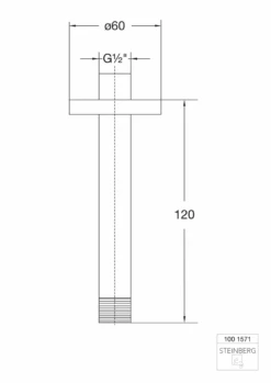 Steinberg Serie 100 Brausearm-Deckenmontage 120 Mm 1001571, Chrom -Bad Zubehörgeschäft 100 1571 tz 1280x1280