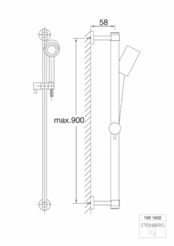 Steinberg Serie 100 Brausegarnitur Mit Brausestange 900 Mm 1001602, Chrom -Bad Zubehörgeschäft 100 1602 tz 1280x1280