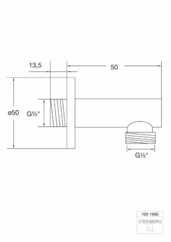 Steinberg Serie 100 Brauseanschlußbogen 1/2'', 1001660 Chrom -Bad Zubehörgeschäft 100 1660 tz 1280x1280