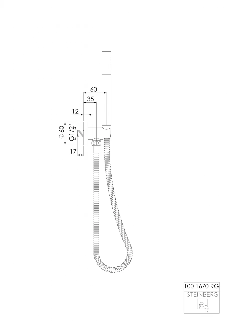 Steinberg Serie 100 Handbrausegarnitur Mit Integriertem Brauseanschlussbogen, Rose Gold 2 Steinberg Serie 100 Handbrausegarnitur Mit Integriertem Brauseanschlussbogen, Rose Gold – Bild 2