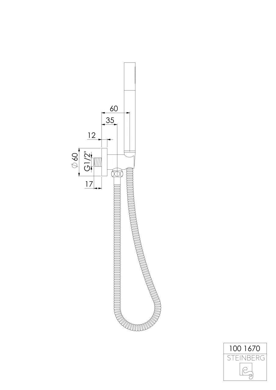 Steinberg Serie 100 Handbrausegarnitur Mit Integriertem Brauseanschlussbogen, 1001670 Chrom 3 Steinberg Serie 100 Handbrausegarnitur Mit Integriertem Brauseanschlussbogen, 1001670 Chrom – Bild 3