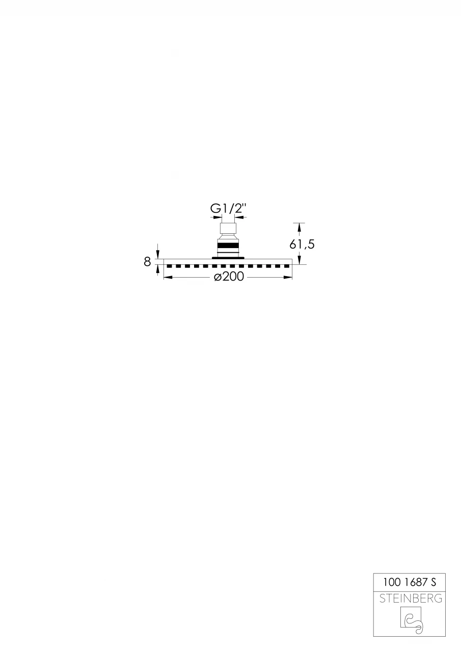 Steinberg Serie 100 Regenbrause 200 Mm X 8 Mm, Mit Easy-clean-system, Matt Black 2 Steinberg Serie 100 Regenbrause 200 Mm X 8 Mm, Mit Easy-clean-system, Matt Black – Bild 2