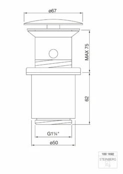 Steinberg Serie 100 Ablaufgarnitur Mit Druckverschluss (mit Überlauf), 1001692 Chrom -Bad Zubehörgeschäft 100 1692 tz 1280x1280
