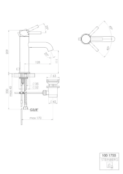 Steinberg Serie 100 Waschtisch-Einhebelmischbatterie Mit Ablaufgarnitur 1001755 Chrom -Bad Zubehörgeschäft 100 1755 tz 1280x1280