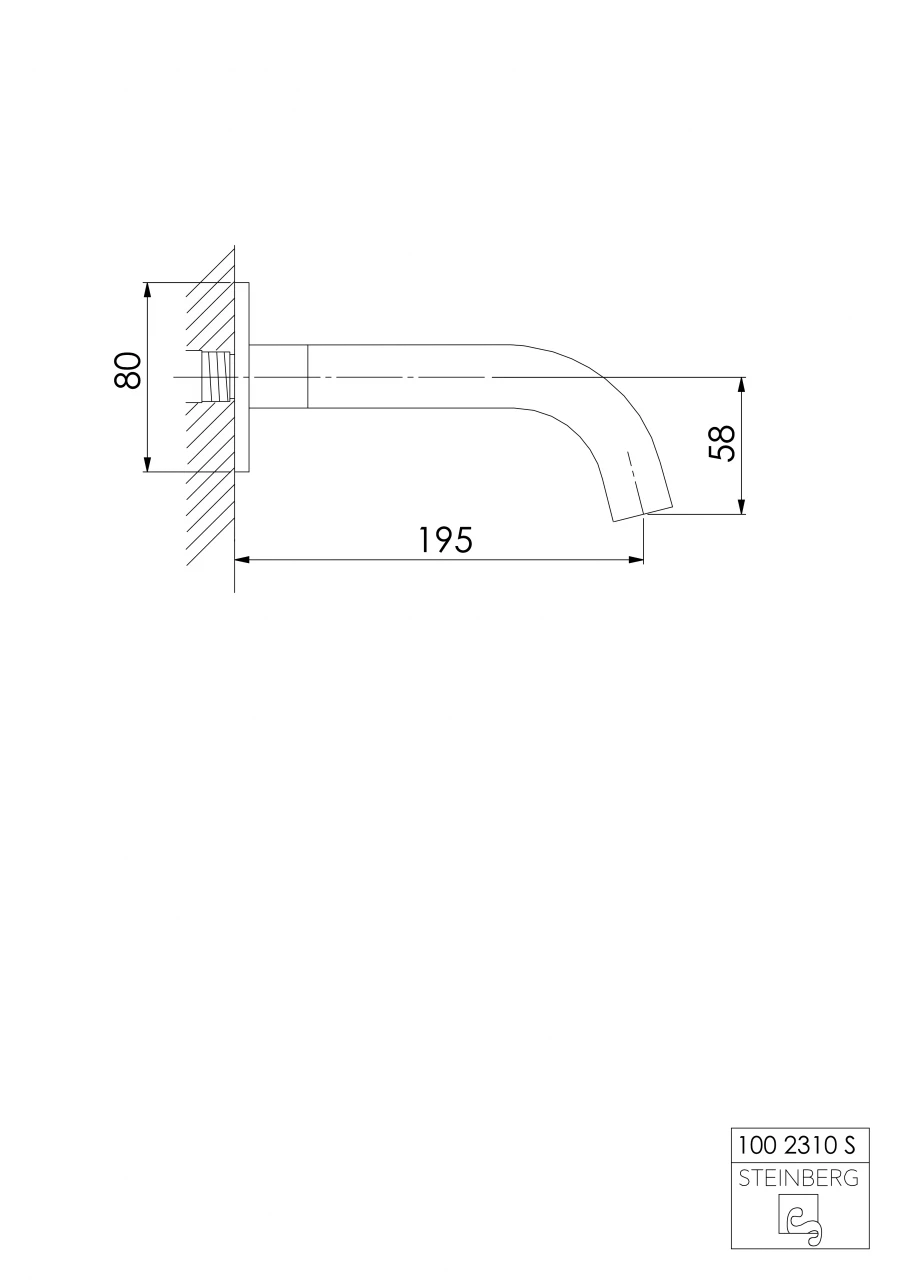 Steinberg Serie 100 Auslauf 195 Mm Für Waschtisch Oder Wanne 2 Steinberg Serie 100 Auslauf 195 Mm Für Waschtisch Oder Wanne – Bild 2