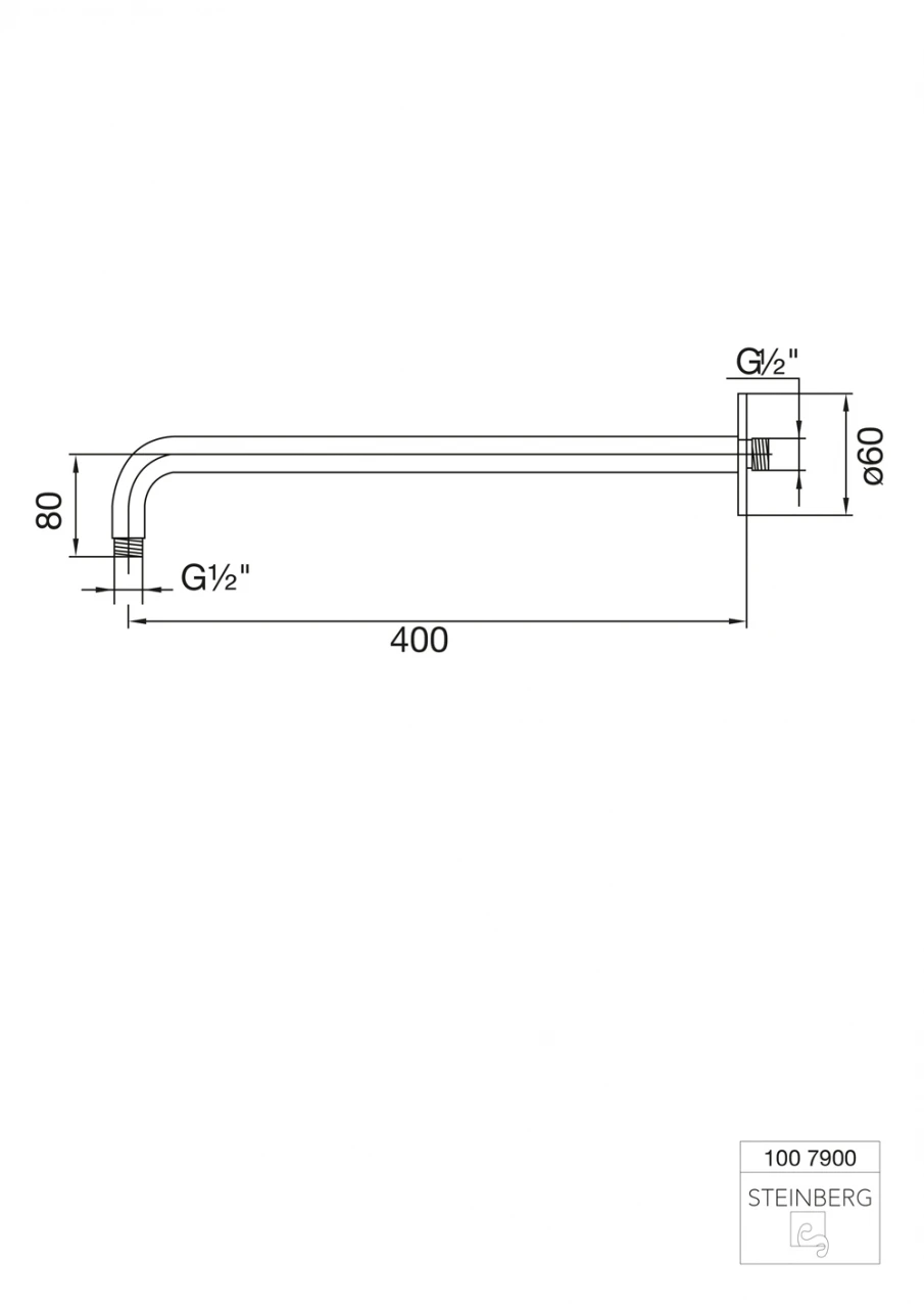 Steinberg Serie 100 Brausearm - Wandmontage 407mm, 1007900 Chrom 3 Steinberg Serie 100 Brausearm - Wandmontage 407mm, 1007900 Chrom – Bild 3