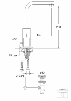 Steinberg Serie 120 Waschtisch-Einhebelmischbatterie Mit Ablaufgarnitur, 1201500 Chrom -Bad Zubehörgeschäft 120 1500 tz 1280x1280