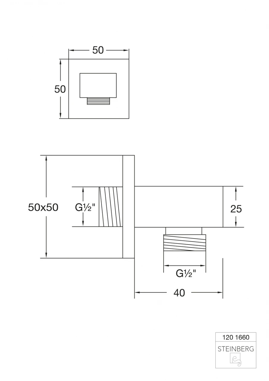 Steinberg Serie 120 Brauseanschlussbogen 1/2'', 1201660 Chrom 3 Steinberg Serie 120 Brauseanschlussbogen 1/2'', 1201660 Chrom – Bild 3