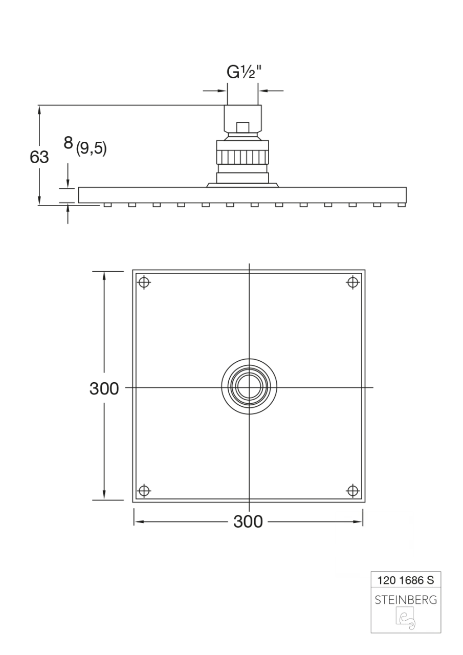 Steinberg Regenbrause 300x300x8mm 2 Steinberg Regenbrause 300x300x8mm – Bild 2