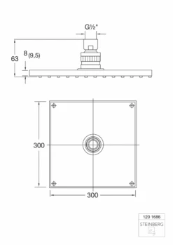 Steinberg Serie 120 Regenbrause 300x300x8mm Chrom 1201686 5 Steinberg Serie 120 Regenbrause 300x300x8mm Chrom 1201686 -Bad Zubehörgeschäft 120 1686 tz 1280x1280