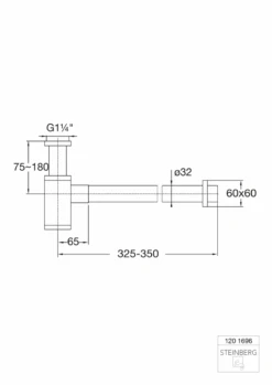 Steinberg Serie 120 Design-Siphon, 1201696 Chrom -Bad Zubehörgeschäft 120 1696 tz 1280x1280