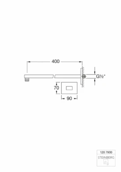 Steinberg Serie 120 Brausearm Wandmontage 400mm, 1207900 -Bad Zubehörgeschäft 120 7900 tz 1280x1280