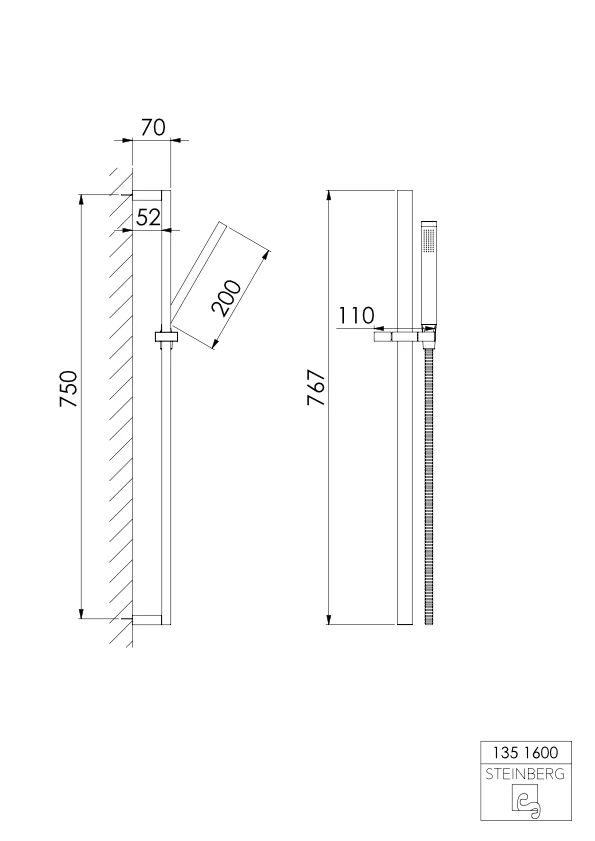 Steinberg Serie 135 Brausegarnitur 750mm, M. Handbrause Und Metallbrauseschlauch, 1351600 Chrom 3 Steinberg Serie 135 Brausegarnitur 750mm, M. Handbrause Und Metallbrauseschlauch, 1351600 Chrom – Bild 3