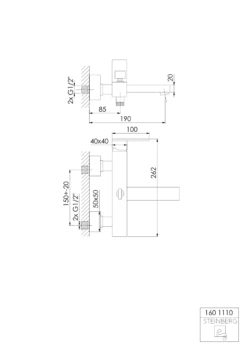 Steinberg Serie 160 Wanne/Brause-Einhebelmischbatterie, 1601110 Chrom -Bad Zubehörgeschäft 160 1110 tz 1280x1280