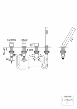 Steinberg Serie 160 4-Loch Wanne/Brause-Standarmatur 1602480 -Bad Zubehörgeschäft 160 2480 tz 1280x1280