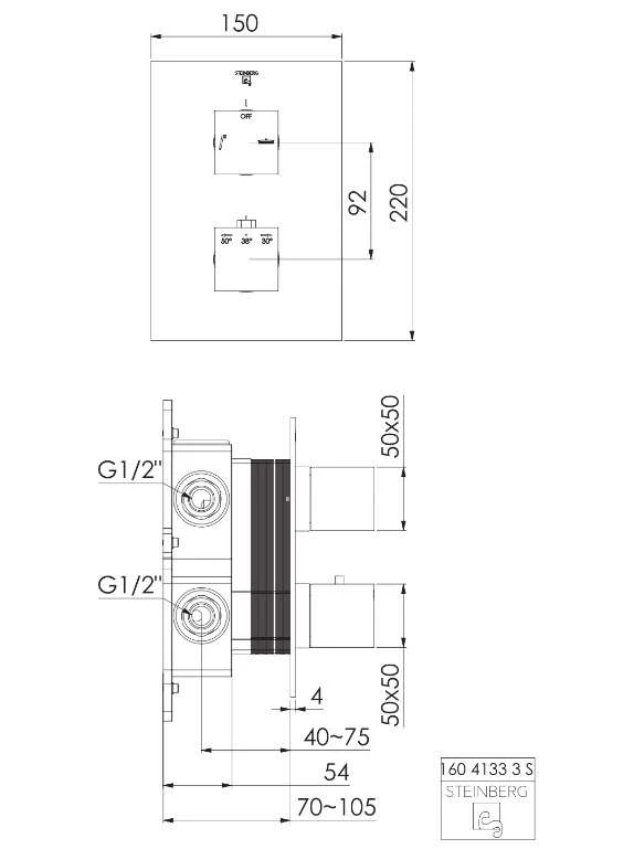 Steinberg Serie 160 Fertigmontageset Zu Unterputzthermostat Mit 2-Wege Umsteller 160 4133 3 S 2 Steinberg Serie 160 Fertigmontageset Zu Unterputzthermostat Mit 2-Wege Umsteller 160 4133 3 S – Bild 2