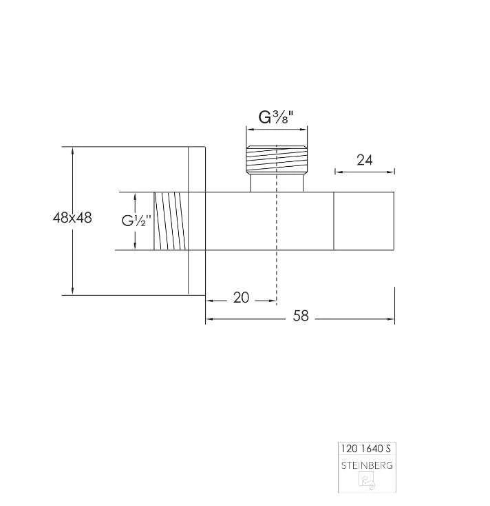 Steinberg Serie 120 Eckventil M. 3/8"-Anschluss F. Flexschlauch, Matt Black, 120 1640 S 2 Steinberg Serie 120 Eckventil M. 3/8"-Anschluss F. Flexschlauch, Matt Black, 120 1640 S – Bild 2