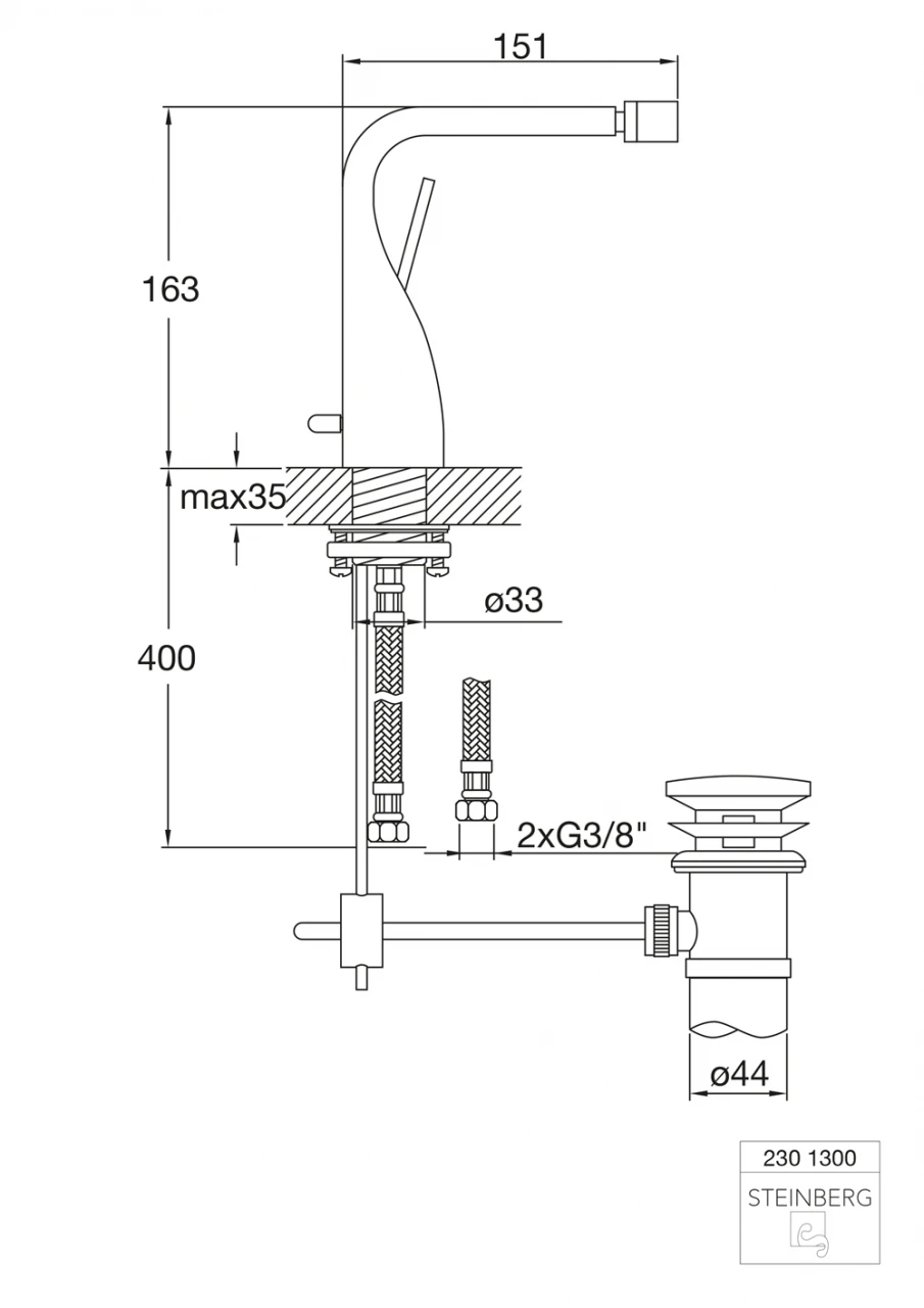 Steinberg Serie 230 Bidet-Einhebelmischerbatterie 2301300 Chrom 4 Steinberg Serie 230 Bidet-Einhebelmischerbatterie 2301300 Chrom – Bild 4