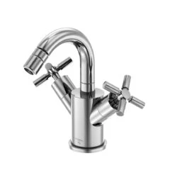 Steinberg Serie 250 Bidet-Zweigriffarmatur M. Ablaufgarnitur, Chrom