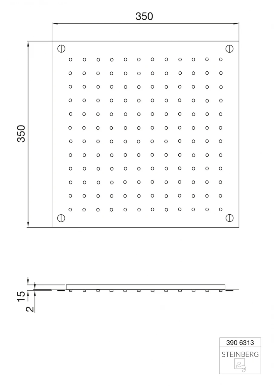 Steinberg Relax Rain Regenpaneel 350 X 350 Mm, Für Deckeneinbau, Edelstahl Gebürstet 2 Steinberg Relax Rain Regenpaneel 350 X 350 Mm, Für Deckeneinbau, Edelstahl Gebürstet – Bild 2