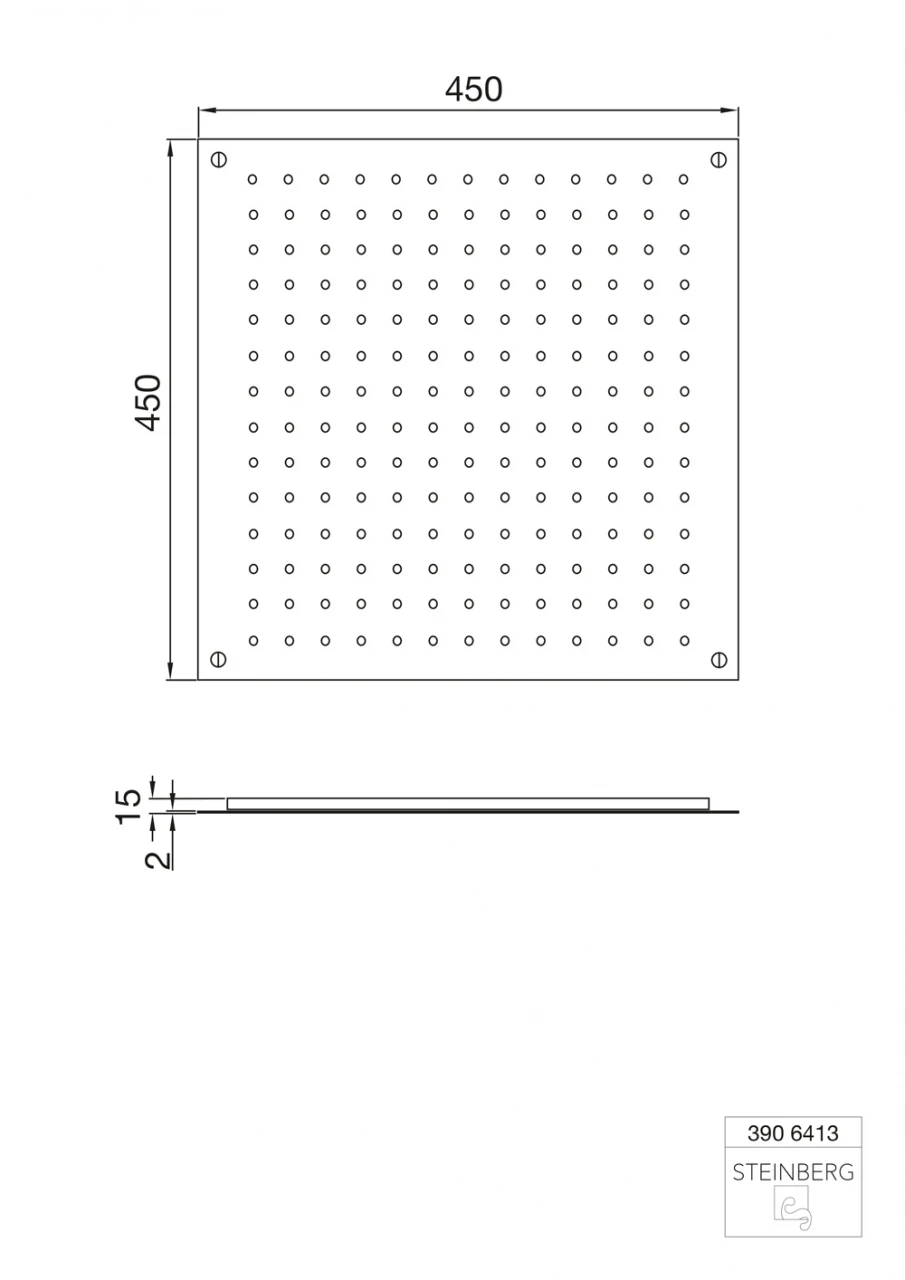 Steinberg Relax Rain Regenpaneel 450x450mm, Für Deckeneinbau 2 Steinberg Relax Rain Regenpaneel 450x450mm, Für Deckeneinbau – Bild 2