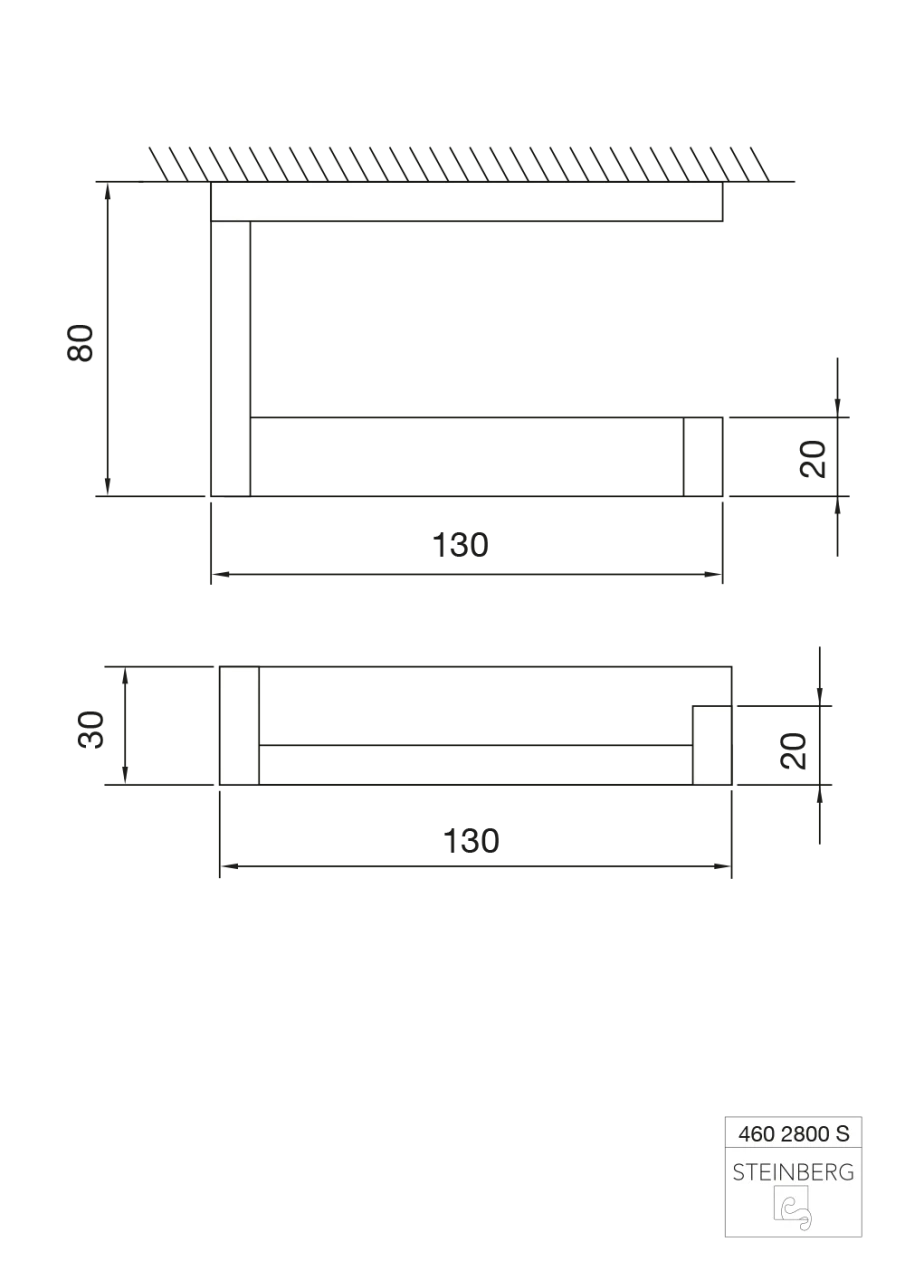 Steinberg Papierhalter Aus Messing, Matt Black 2 Steinberg Papierhalter Aus Messing, Matt Black – Bild 2