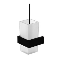 Steinberg Serie 460 Bürstengarnitur Matt Black Mit Glas Satiniert Weiss 4602903S