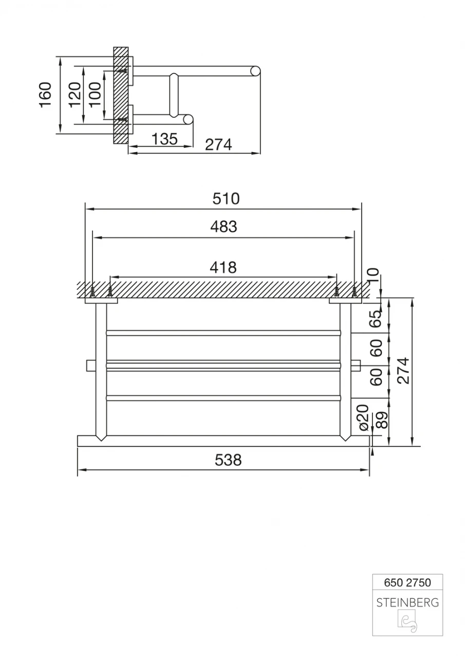 Steinberg Serie 650 Handtuchablage 6502750 3 Steinberg Serie 650 Handtuchablage 6502750 – Bild 3