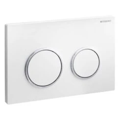 Geberit Betätigungsplatte Omega20, Für 2-Mengen-Spülung, Weiß / Hochglanz-verchromt / Weiß