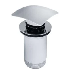 Hausmarke Premium Verschlussstopfen Pop-up Eckig Für Waschbecken Mit Überlauf, Verchromt