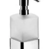 Emco Loft Seifenspender, Standmodell Glas Satiniert, Kunststoffpumpe, Edelstahloptik 052101601