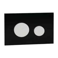 TECE Betätigungsplatte Glas TECEloop Für WC-Zweimengentechnik, Glas Schwarz, Tasten Weiß 9240654