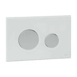 TECE Betätigungsplatte Glas TECEloop Für WC-Zweimengentechnik, Glas Weiß, Tasten Chrom Matt 9240659