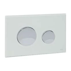 TECE Betätigungsplatte Glas TECEloop Für WC-Zweimengentechnik, Glas Weiß, Tasten Chrom Glänzend 9240