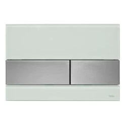 TECE WC-Betätigungsplatte TECEsquare Glas Für Zweimengentechnik, Glas Mintgrün, Tasten Edelstahl 924