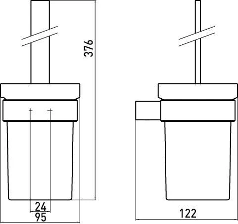 Emco Loft Bürstengarnitur Kristallglas Satiniert, Chrom 051500100 2 Emco Loft Bürstengarnitur Kristallglas Satiniert, Chrom 051500100 – Bild 2