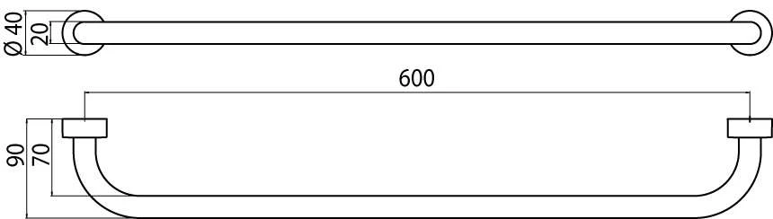 Emco Rondo 2 Badetuchhalter 600mm, Chrom 456000160 2 Emco Rondo 2 Badetuchhalter 600mm, Chrom 456000160 – Bild 2