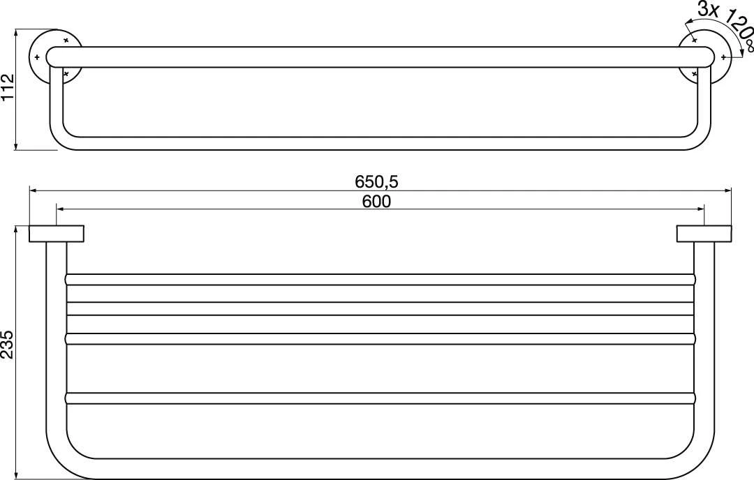 Emco Rondo 2 Handtuchablage Mit Badetuchhalter,600mm, Chrom 456800162 2 Emco Rondo 2 Handtuchablage Mit Badetuchhalter,600mm, Chrom 456800162 – Bild 2