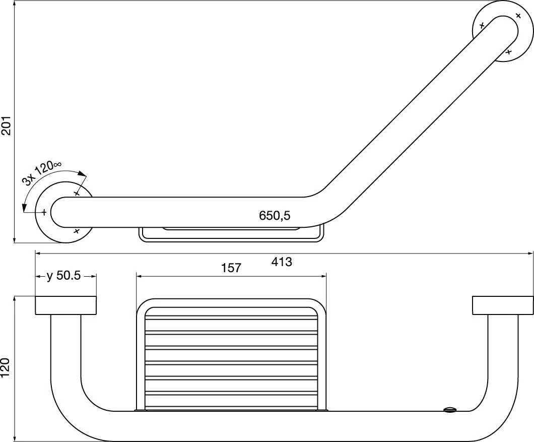 Emco Rondo 2 Wannengriff 413mm, Mit Seifenkorb, Chrom 457100100 2 Emco Rondo 2 Wannengriff 413mm, Mit Seifenkorb, Chrom 457100100 – Bild 2