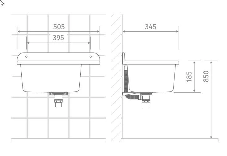 ZELVO COMPACT Kunststoff - Ausgussbecken Heller Granit Waschbecken Waschtrog Spülbecken 505 X 345 X 4 ZELVO COMPACT Kunststoff - Ausgussbecken Heller Granit Waschbecken Waschtrog Spülbecken 505 X 345 X – Bild 4