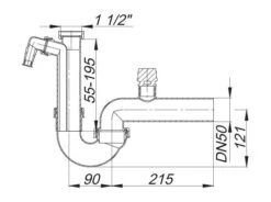 DALLMER Röhren-Siphon 100/1 SLR, Mit Rohrbelüfter, 1 1/2" X DN 50, 021229 -Bad Zubehörgeschäft dlv 021229 1280x1280