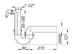DALLMER Röhren-Siphon 100/1 SLRS, M. Rückflusssperre, 1 1/2" X DN 50, 022226 -Bad Zubehörgeschäft dlv 022226 1280x1280