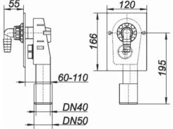DALLMER Wandeinbau-Waschgeräte-Siphon HL 400, DN 40/DN 50, 130402 -Bad Zubehörgeschäft dlv 130402 1280x1280