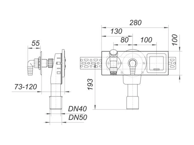 DALLMER Wandeinbau-Waschgeräte-Siphon 406 E, DN 40/DN 50, 130617 3 DALLMER Wandeinbau-Waschgeräte-Siphon 406 E, DN 40/DN 50, 130617 – Bild 3