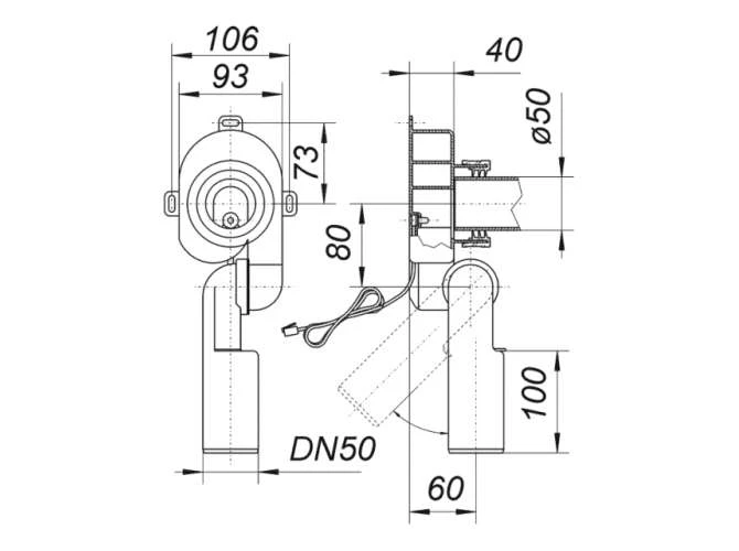 DALLMER Urinal-Absaug-Siphon HL 430 E, DN 50, 145703 2 DALLMER Urinal-Absaug-Siphon HL 430 E, DN 50, 145703 – Bild 2