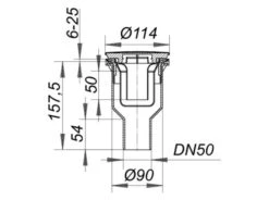DALLMER Duschwannenablauf ORIO V, Senkrecht, Haube Edelstahl, DN 50, 160218 -Bad Zubehörgeschäft dlv 160218 1280x1280